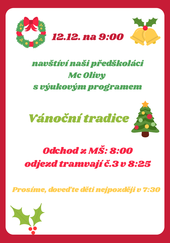 Mc Olivy - Vánoční tradice - akce pro předškoláky