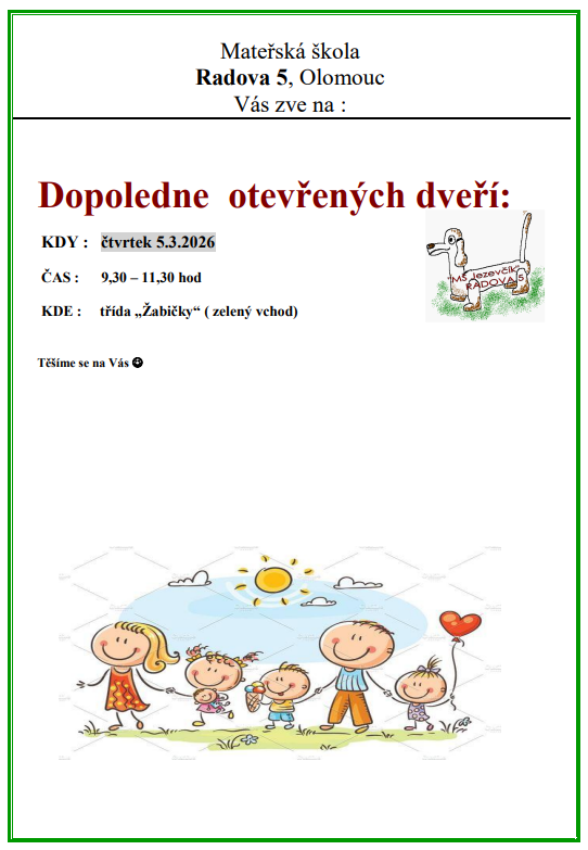 Dopoledne otevřených dveří